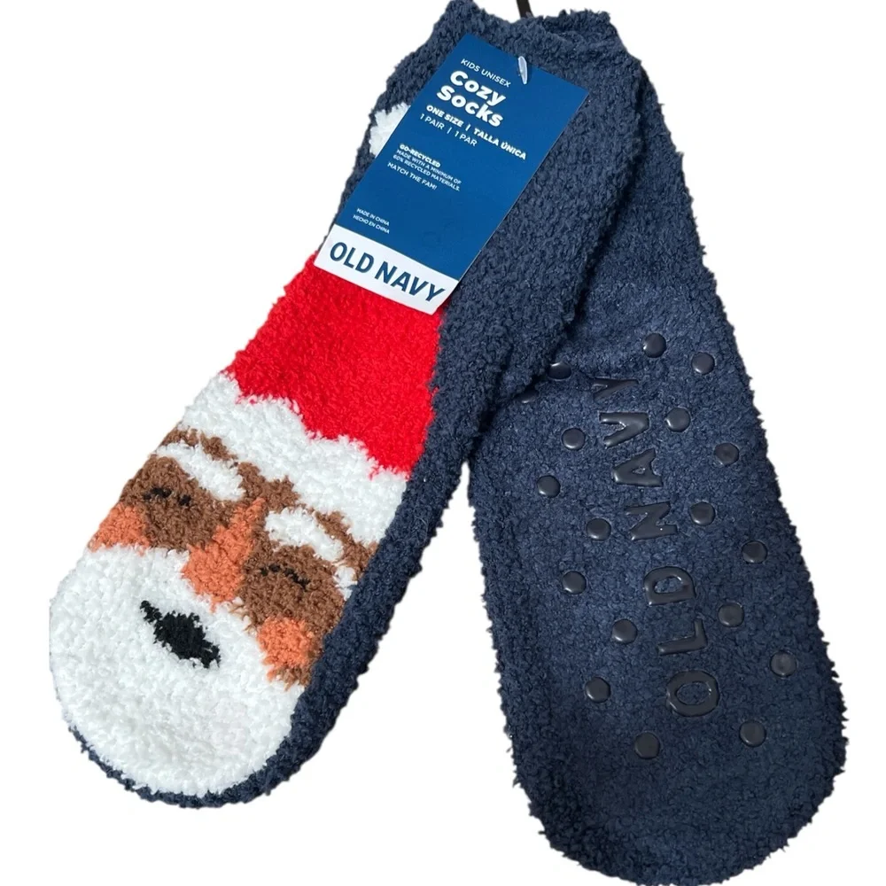 Kids African American Santa Cozy Holiday Socks
